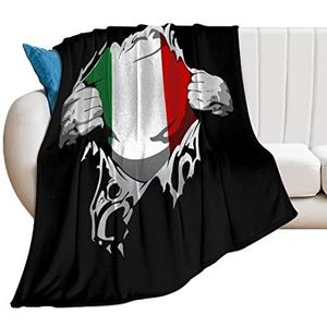 ITALIAANSE VLAG Zachte Fleece Deken voor Bed Sofa Gezellige Decoratieve Dekens Winter 60""*80"" (150 x 200 cm)