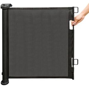 Intrekbare veiligheidsbarrière voor baby's en kinderen, 0-150 cm, intrekbare veiligheidsbarrière voor kinderen, oprolbaar, voor trappen, hal, binnen en buiten