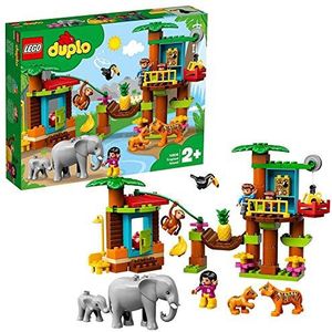 LEGO 10906 DUPLO Town Tropisch eiland Bouwset avontuurlijk educatief speelgoed voor kleuters van 2-5 jaar met 6 duplo dierenfiguren