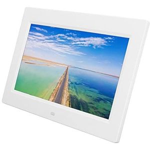 10 Inch Digitale Fotolijst, Modieus Gemakkelijke Toegang en Delen Ingebouwde Luidspreker Wit 1024x600 Elektronisch Album voor Kantoor (EU-stekker)