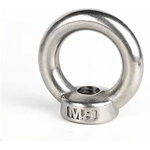 Ooghaakbout, 304 Hijsoogmoeren/schroefring Oogboutring Haakmoer Schroeven M3-M12(M5-2pcs)