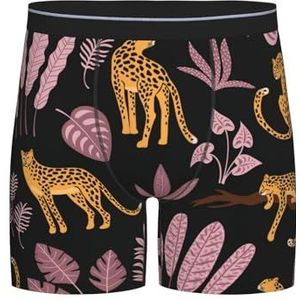 GRatka Boxer slips, heren onderbroek boxershorts, been boxer slips grappig nieuwigheid ondergoed, luipaard tropisch patroon, zoals afgebeeld, XL