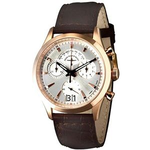 Zeno-Watch herenhorloge - Gentleman chronograaf Big Date Q Gold Plated - 6662-8040Q-Pgr-f3