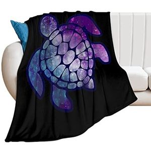 Zeeschildpad sterrenhemel ruimte zachte fleece deken voor bed sofa gezellige decoratieve dekens winter 150 x 200 cm (60 x 80 in)