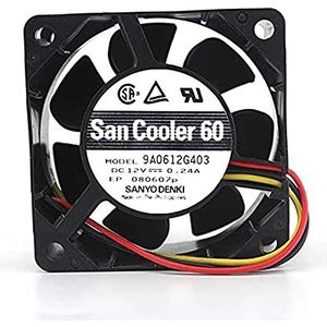 SCYHGLM Chassis Power Fan voor 9A0612G403 12V 0.24A 3Wire 6cm 6025, Cooling Fan 9A0612G403 60x60x25mm 3Wire