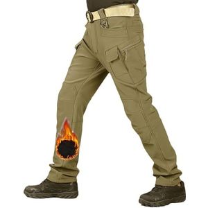 Men's Waterproof Thermal Trousers,Winter Softshell Pants Fleece Lined Outdoor Hiking Climbing Camping Pants Multi-Pockets