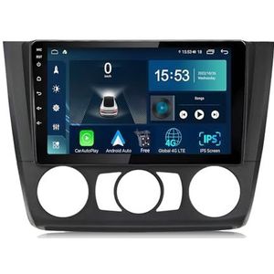 Android 14.0 2 Din Autoradio 9"" Touchscreen Auto Stereo voor BMW 1 Series 2008-2012 met Draadloze Carplay Android Auto GPS navigatie AHD Omgekeerd beeld Stuurwielbediening(A,S-2(2G+32G))