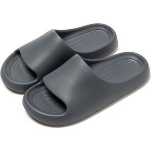 Rojeam Badslippers Uniseks Slippers voor Dames en Heren Badsandalen Zomerpantoffels Douche Schoenen, Grijs, 40/41 EU