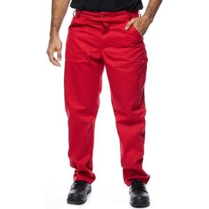 Werkbroek voor Heren, Classic, Maten S-XXXL, Schilders Werkbroek Cargo Gemaakt in de EU, Blaumann, Werkkleding Work Trousers, Rood, 52