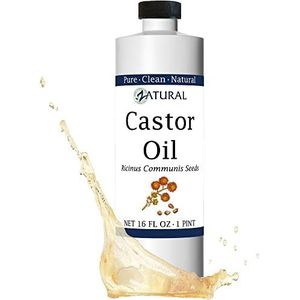 NakedOil Ricinus Communis Biologische ricinusolie; 100% zuivere, schone ricinusolie; 16 oz