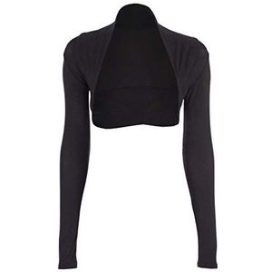 krautwear Bolero voor dames, lange mouwen, viscose, stola, bolerojack, voor bruiloft, feestelijk, effen, zwart, grijs, roze, marineblauw, zwart