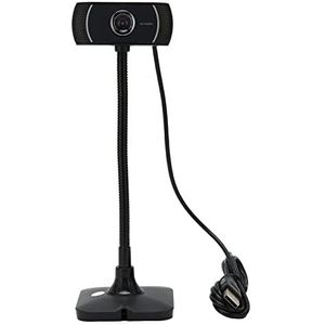 USB-camera, HD-webcam met Handmatige Focus en Microfoon voor Computerconferentiegesprekken, Online Lessen en Sollicitatiegesprekken