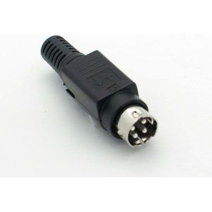 TechnoMedia Stuurstekker Mini DIN 4 Pin Power Plug voor solderen Mini DIN Connector Voeding Box Monitor TV