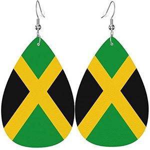 Vrouwen Oorbellen Mode Dangle Oorbellen Delicate Eardrop Sieraden Gift Faux Lederen Jamaicaanse Vlag Streep, Eén maat, Leer, Geen edelsteen