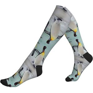 DEXNEL Leuke Pinguïn Compressie Sokken Voor Mannen Vrouwen 20-30 Mmhg Compressie Sokken Voor Sport Ondersteuning Sokken, 2 Zwart-2, Eén Maat