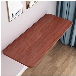 Aan de muur gemonteerde tafel Opklapbare hangende eettafel Ontwerp met ronde randen anti-botsing geschikt for kleine ruimtes zoals keukens wasruimtes en huizen(Teak color,60 * 20cm/23.6 * 7.8in)