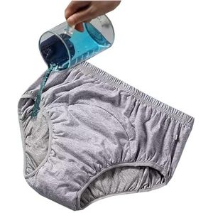 Incontinentie Ondergoed Lekvrij Slipje For Ouderen Oude Mannen Vrouwen Periode Lekvrije Slips Herbruikbare Doekluiers (Color : Gray, Size : XXL/XX-Large)