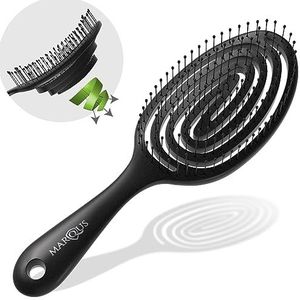 marQus Bio-haarborstel zonder trekken met unieke dubbele spiraalveer en extra borstelharen voor optimale drukverdeling en verzorging. Ontwarrende borstel voor elk haartype