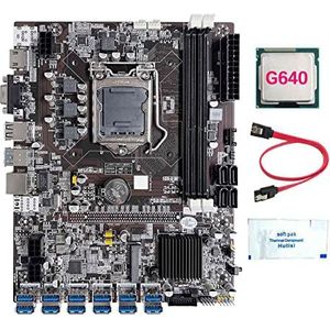 AMIUHOUN B75 12 Kaart GPU BTC Mijnbouw Moederbord+G640 CPU+Thermisch Vet+ Kabel 12XUSB3.0 (PCIE) Slot LGA1155 DDR3 RAM MSATA