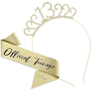 3-delige kroon haarband hoofddeksel, prinses kroon hoofdband for vrouwen, meisjes, bruiden, bruiloft, schoolbal, verjaardagsfeestje (Color : Age 13-Style 5_3Pcs)