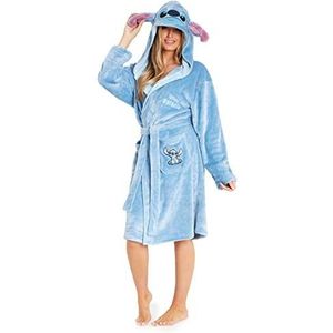 Disney Dames badjassen Fleece Capuchon vrouwen gewaden Geborduurde Disney geschenken, Blauw, S