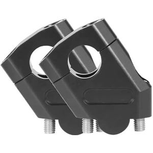 ZHAOQIN Motorfiets stuurverhogers zwart zilver 22 mm motorfiets stuurverhoger motorcross verhoging klembevestiging pitfiets motorfiets accessoires motorfiets stuur stijgklem (zwart 22 mm)