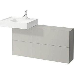 Laufen Kartell badmeubel met uitsparing links, 1200x270x610 mm, 1 deur, 2 kleppen, H408291033, Kleur: Kiezelgrijs