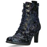 Laura Vita - Veterlaarsjes - Donkerblauw / Zwart - Leer en Suède