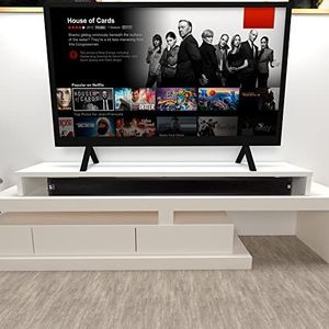 Henor Dubbele Houten FSC® TV Verhoger 180 x 35 x 15 cm. belastbaar + 100 kg Wit