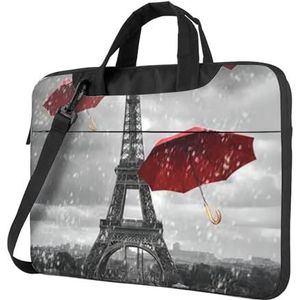 OPSREY Eiffeltoren Rode Paraplu Gedrukt Laptop Tas Ultradunne Laptop Sleeve Draagbare Computer Beschermende Tas