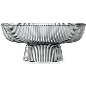 Navaris glazen fruitschaal op voet - 26 cm diameter - Modern, eenvoudig design - Voor fruit, snacks, dessert, snoepjes, koekjes en meer
