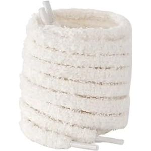 MORENTSU 5 paar premium zachte 0,9 cm ronde pluizige pluizige veters brede pluche handdoek schoenveters ontwerp perfect voor vrouwen casual sneakers match, Beige, Eén maat