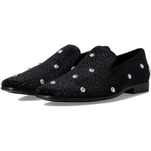 STACY ADAMS Heren Spangle Strass Slip on Loafer, Zwart Zilver, 39.5 EU