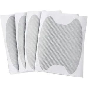 Autodeursticker Handvat Anti-krasbestendige Hoes Koolstofvezel Bescherm Auto's Film Styling Exterieur Autoaccessoires(Silver-4pc)