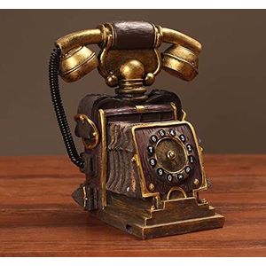 Vintage telefoon, Vintage vaste Europese retro antieke telefoon, huishoudelijke ouderwetse draaitelefoon, vaste vaste basistype decor vaste lijnen(Gold)