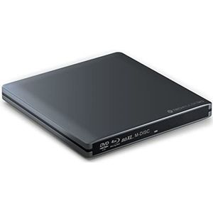 techPulse120 USB 3.0 3D externe Blu-Ray-brander Burner M-Disc BDXL Superdrive Blueray Rome Drive BD DVD CD Slim voor Computer PC Notebook Ultrabook Windows MacOS Apple iMac MacBook Pro Air Alu Grey