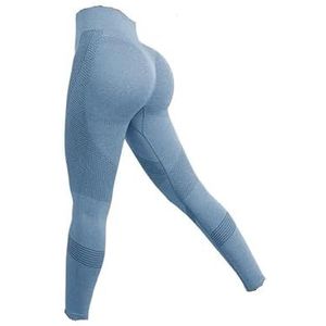 High Waist Yoga Leggings for Women Tummy Control Workout Compression Pants Moisture-Wicking Stretchy Gym Running Activewear Seamless Squat-Proof High-Rise Leggings(Blue_L 3PCS)