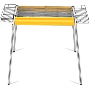 BBQ-grill Buitenbarbecue Houtskoolgrill Roestvrij staal Draagbare BBQ-grill for buiten koken Campingpicknicks (Color : Gold, Size : A)