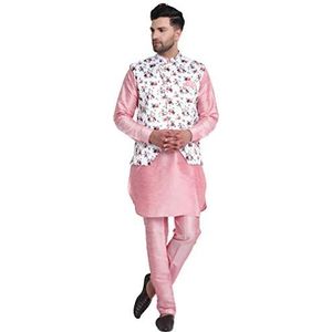 SKAVIJ Kurta Pyjamajas 3-Delig - Feestjurk - Herenkostuum Roze L