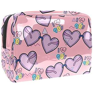 Cosmetische tassen, zelfliefde hart knuffel roze achtergrond reizen cosmetische tassen, multifunctionele draagbare make-up tassen, reizen cosmetische tas organizer voor vrouwen, MultiColor 08,