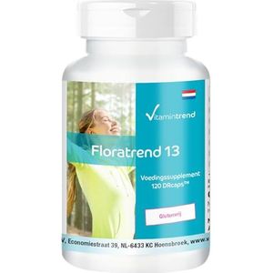 Floratrend Probiotica Capsules - 13 bacteriestammen + inuline -120 DRCaps - minstens 41,5 miljard kweken per capsule - Made in Germany | Vitamintrend®