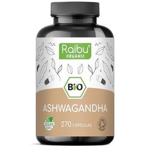 Biologische Ashwagandha - 270 Capsules - 2400 mg per Dagelijkse Dosis - Puur Withania Somnifera Poeder - Natuurlijk en Veganistisch