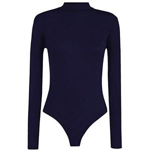 21FASHION Womens Lange Mouw Plain Hoge Turtle Neck Bodysuit Dames Leotard Look Party Wear Top