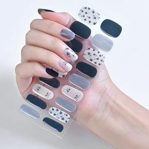 INTEROOKIE Semi-uitgeharde gelnagelsticker tussentijdse en duurzame UV-nagelstickersticker Verwijderbare en draagbare nagelsticker (JK308)