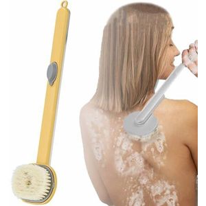 Badmassage-reinigingsborstel met lange handgreep en zeepdispenser, badborstel-rugschrobber for douchereiniging, badmassage-reinigingsborstel, douchereinigingsborstel /3670/499(Yellow)