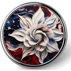 Amerika Vlag Bloem Ronde Broche Pin Voor Mannen Vrouwen Aangepaste Badge Knop Kraag Pin Voor Jassen Shirts Rugzakken