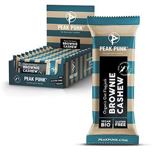 Peak Punk Flapjack Brownie & Cashew 12 stuks - Bio, Veganistisch, glutenvrij en handgemaakt