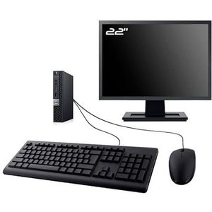 PC Dell OptiPlex 7060 micro-display, 22 inch, Intel I3-8100T RAM, 8 GB, 240 GB SSD, W11 WiFi (gereviseerd)