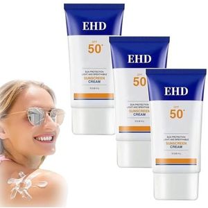Ehd Sunscreen, EHD Sunscreen Cream, Ehd Sunscreen Spf 50, Sunscreen For Face, Face Sunscreen Moisturizer, Daily Uv Defense Sunscreen, No Sticky Feeling (Color : 3pcs)