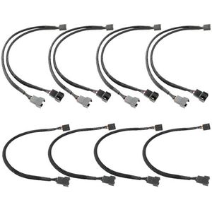 CESFONJER 4 stuks PWM fan splitter, PC ventilator energiekabel 1 tot 2 converter, 4 stuks PC Power kabel ventilator verlengkabel zwart